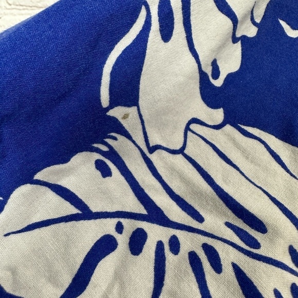 Pacific Scene blue Hawaiian print cotton short sleeve button up shirt, sz XL - Picture 5 of 6